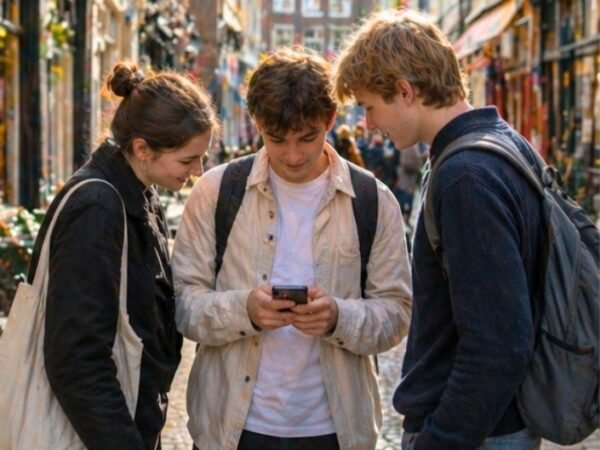 Leerlingen voortgezet onderwijs spelen citygame in Rotterdam